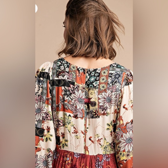 🌺 Gigio Marsala Floral Midi Dress‼️FINAL SALE - Picture 3 of 3